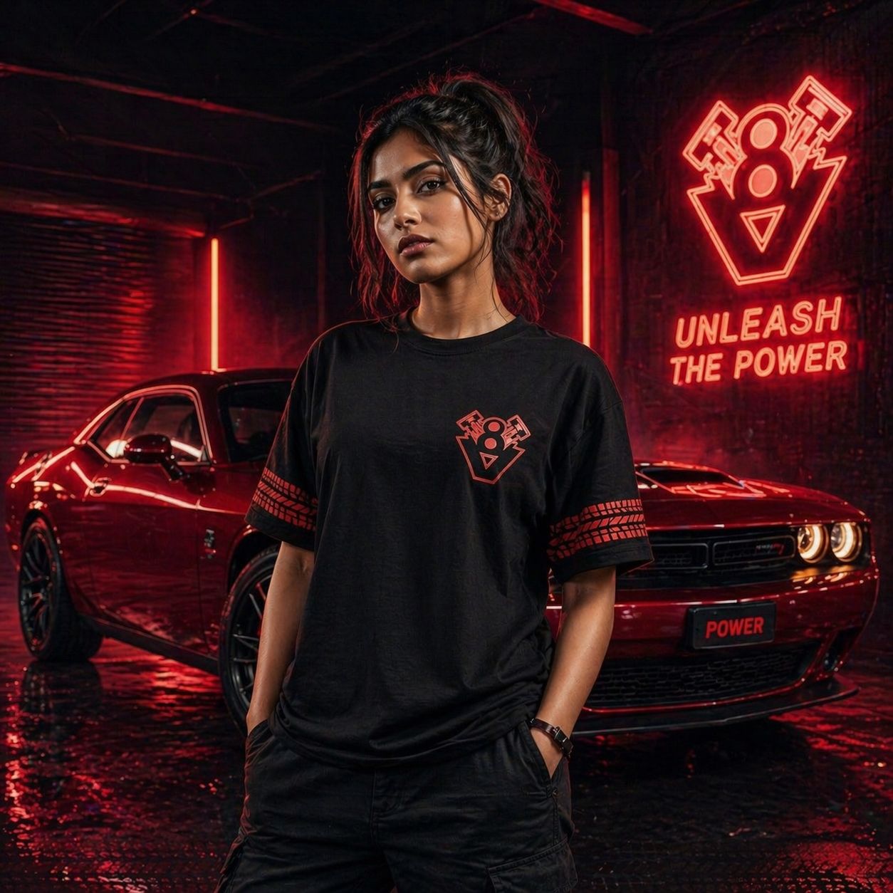 V8 Engine Oversized tee