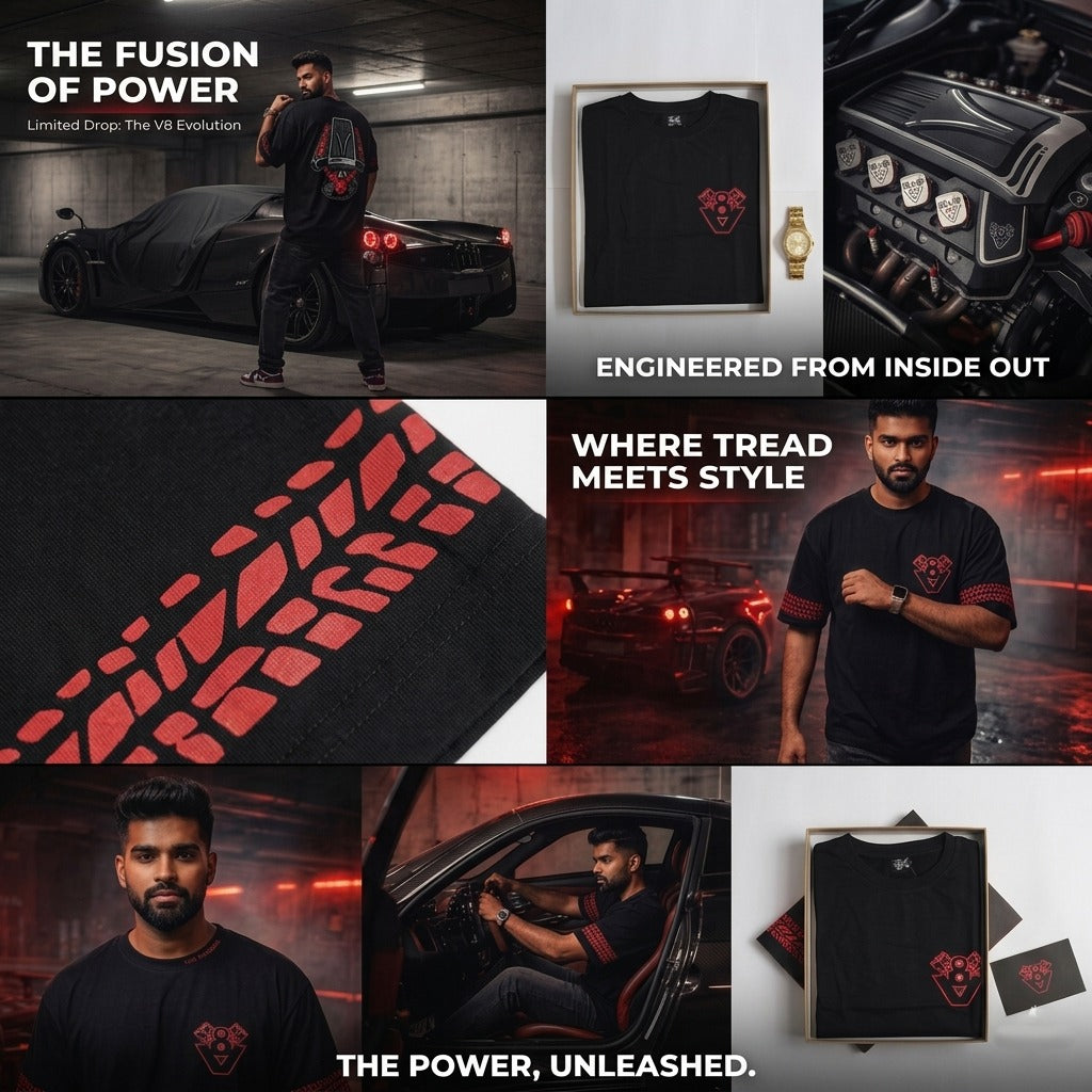 V8 Engine Oversized tee