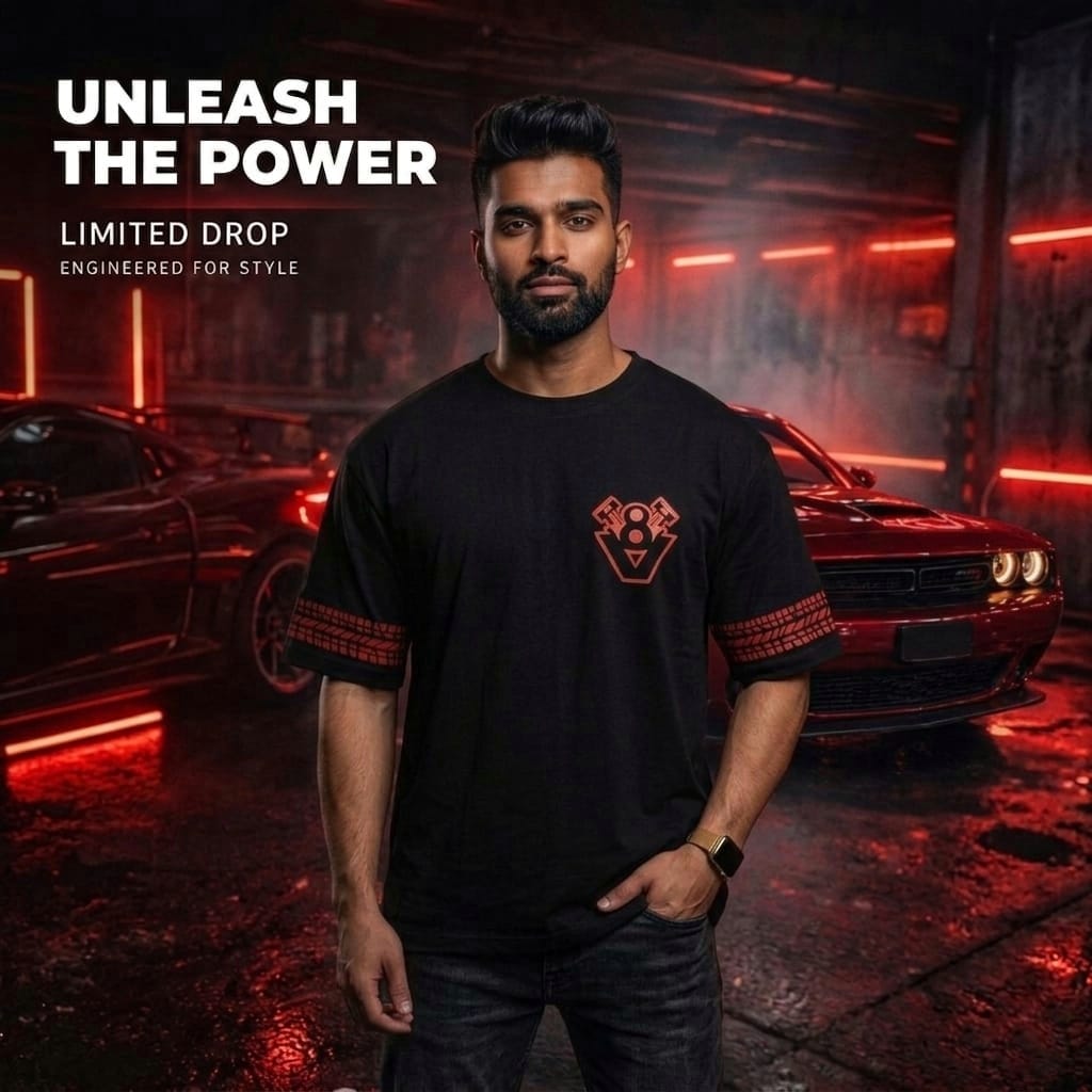 V8 Engine Oversized tee