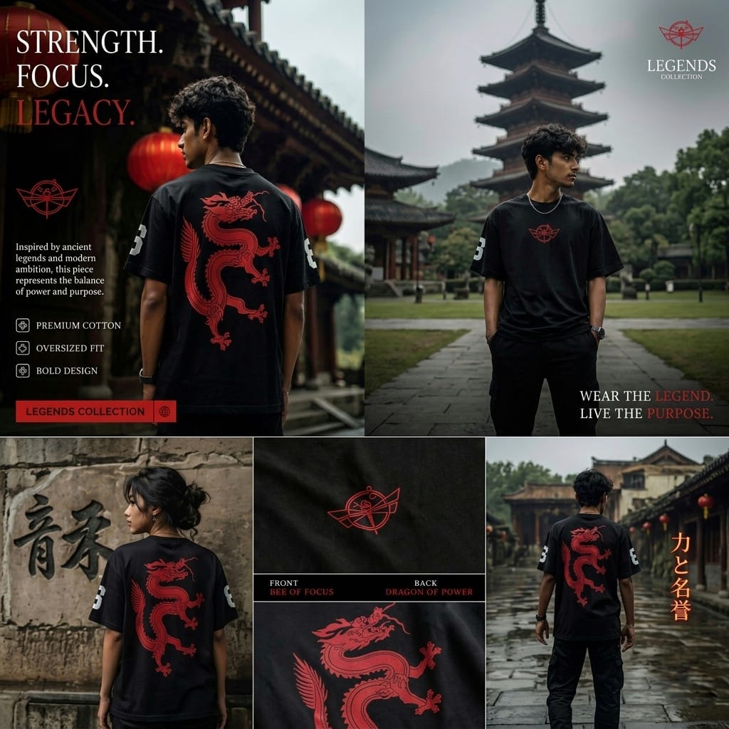 The Dragon Life Over sized Tee