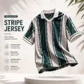 vintage soccer-style polo tee - Green & White
